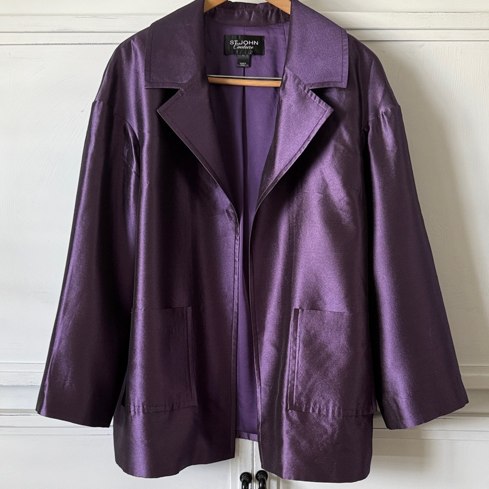 St. John Purple Satin Jacket